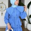 Wholesale breathable fisto detail two-piece set in cotton blend for summer modest fashion.