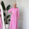 Wholesale fisto broderie layered summer dress in cotton blend for modest fashion.