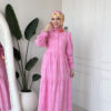 Wholesale fisto broderie layered summer dress in cotton blend for modest fashion.
