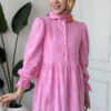 Wholesale fisto broderie layered summer dress in cotton blend for modest fashion.