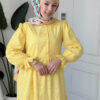Wholesale fisto broderie layered summer dress in cotton blend for modest fashion.