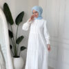 Wholesale fisto broderie layered summer dress in cotton blend for modest fashion.