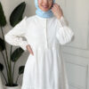 Wholesale fisto broderie layered summer dress in cotton blend for modest fashion.