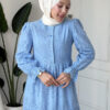 Wholesale fisto broderie layered summer dress in cotton blend for modest fashion.