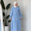 Wholesale fisto broderie layered summer dress in cotton blend for modest fashion.