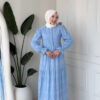 Wholesale fisto broderie layered summer dress in cotton blend for modest fashion.