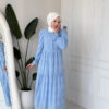 Wholesale fisto broderie layered summer dress in cotton blend for modest fashion.