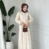 Wholesale fisto broderie layered summer dress in cotton blend for modest fashion.
