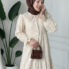 Wholesale fisto broderie layered summer dress in cotton blend for modest fashion.
