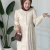 Wholesale fisto broderie layered summer dress in cotton blend for modest fashion.