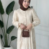 Wholesale fisto broderie layered summer dress in cotton blend for modest fashion.