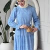 Wholesale fisto detail maxi dress with high neck for elegant summer modest fashion.
