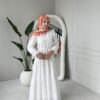 Wholesale fisto detail maxi dress with high neck for elegant summer modest fashion.