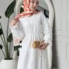 Wholesale fisto detail maxi dress with high neck for elegant summer modest fashion.