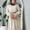 Wholesale fisto detail maxi dress with high neck for elegant summer modest fashion.