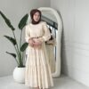 Wholesale fisto detail maxi dress with high neck for elegant summer modest fashion.