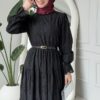 Wholesale fisto detail maxi dress with high neck for elegant summer modest fashion.