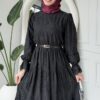 Wholesale fisto detail maxi dress with high neck for elegant summer modest fashion.