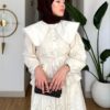 Wholesale breathable fisto detail two-piece set in cotton blend for summer modest fashion.