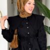 Wholesale breathable fisto detail two-piece set in cotton blend for summer modest fashion.