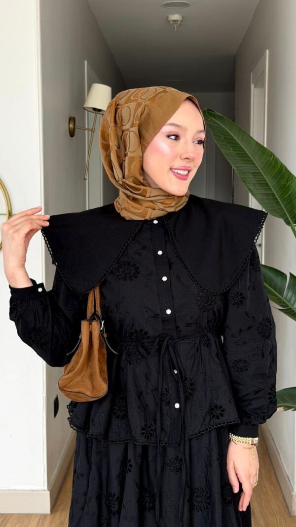 Wholesale breathable fisto detail two-piece set in cotton blend for summer modest fashion.