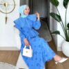 Wholesale breathable fisto detail two-piece set in cotton blend for summer modest fashion.