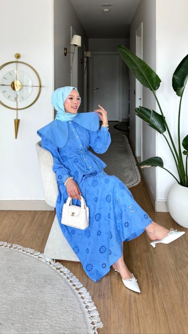 Wholesale breathable fisto detail two-piece set in cotton blend for summer modest fashion.