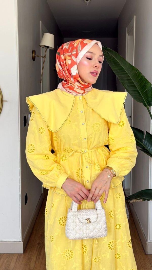 Wholesale breathable fisto detail two-piece set in cotton blend for summer modest fashion.