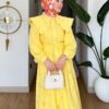 Wholesale breathable fisto detail two-piece set in cotton blend for summer modest fashion.