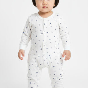 Minimal Figure Print Baby Romper - 100% Cotton Snap-Up Jumpsuit