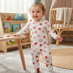 Colorful Floral Baby Romper - 100% Cotton Snap-Up Jumpsuit