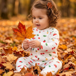 Fruit Print Baby Romper - 100% Cotton Snap-Up Jumpsuit