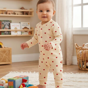 Nature Joy Print Baby Romper - 100% Cotton Snap-Up Jumpsuit
