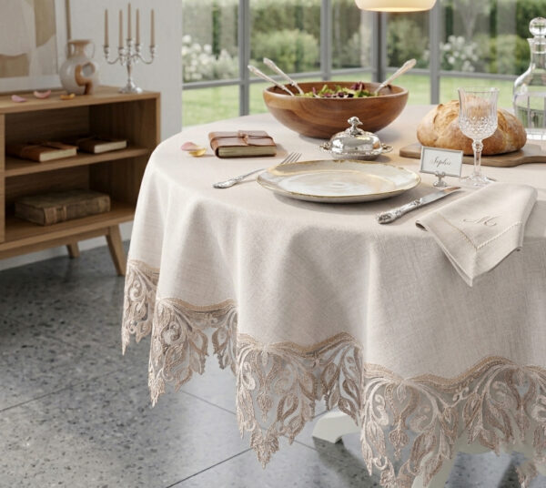 Luxury Round Tablecloth Wholesale | Guipure Lace Dining Table Cover