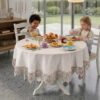 Luxury Round Tablecloth Wholesale | Guipure Lace Dining Table Cover
