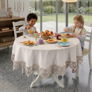 Luxury Round Tablecloth Wholesale | Guipure Lace Dining Table Cover