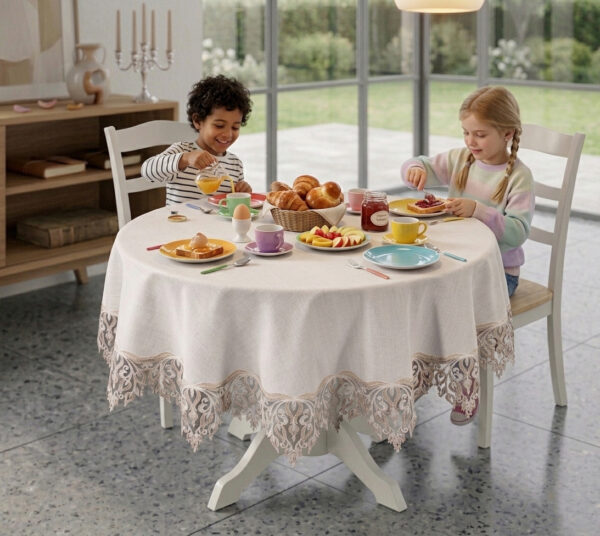Luxury Round Tablecloth Wholesale | Guipure Lace Dining Table Cover