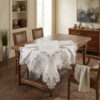 Verdant Elegance wholesale 160x220 cm luxury tablecloth with drooping leaf guipure lace borders for premium events