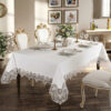 Gardenio Palace wholesale 160x220 cm luxury tablecloth with premium guipure lace borders for fine dining tables