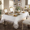 Gardenio Palace wholesale 160x220 cm luxury tablecloth with premium guipure lace borders for fine dining tables