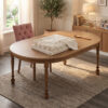 Wholesale premium linen look tablecloth with elegant guipure lace border on fine dining oval setup