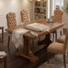 Wholesale vintage embroidered lace tablecloth with baroque guipure border on rustic luxury dining table setup